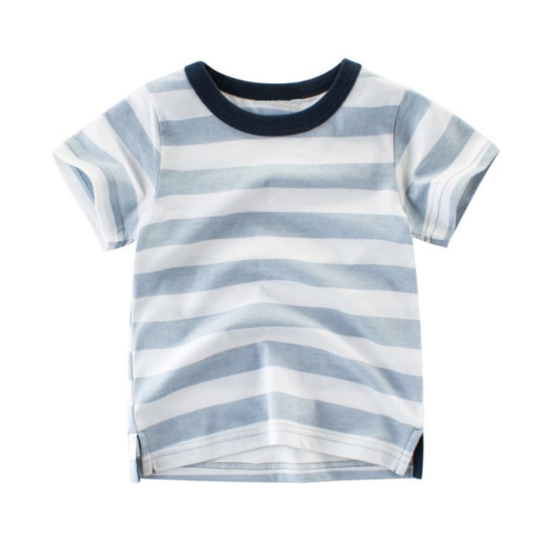 Striped Grey T shirt | Boys Summer Tees | Kiddiezoom.pk