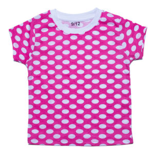 pink polka dots summer tees for girls